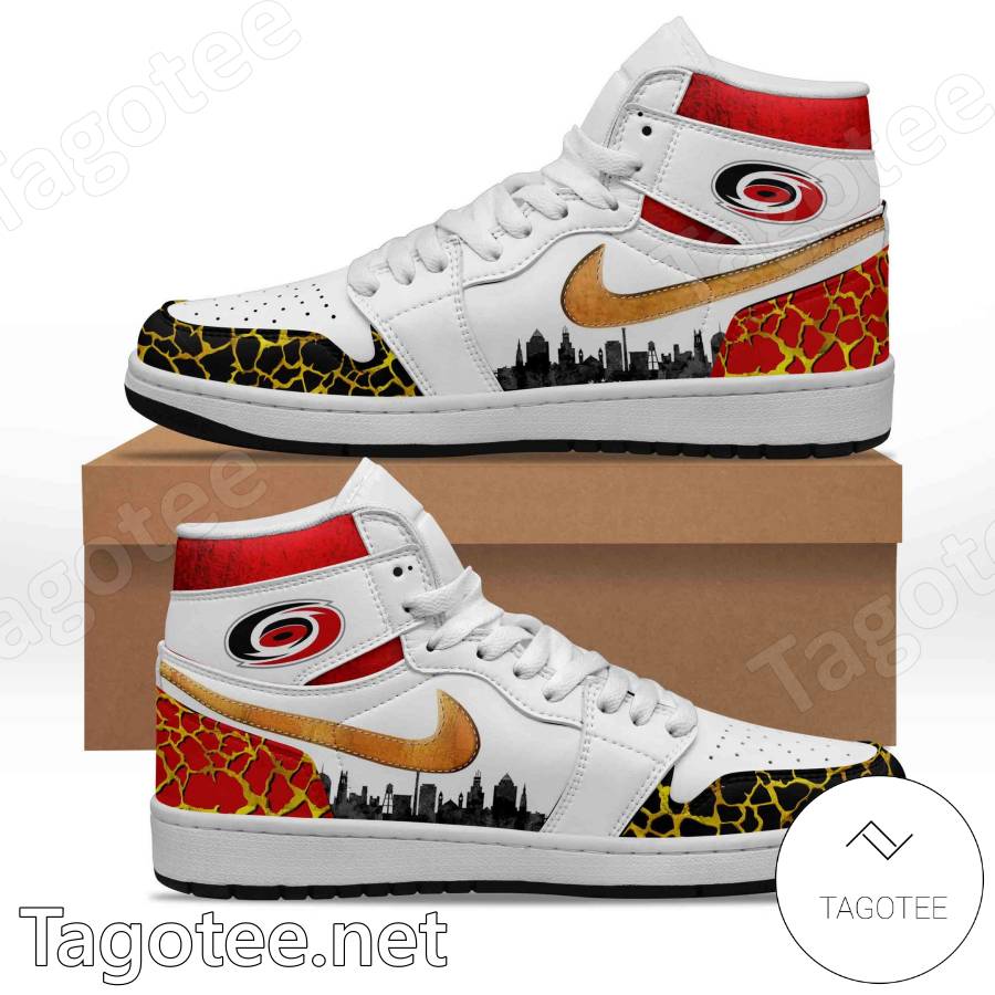 Carolina Hurricanes Cracked Pattern Air Jordan High Top Shoes