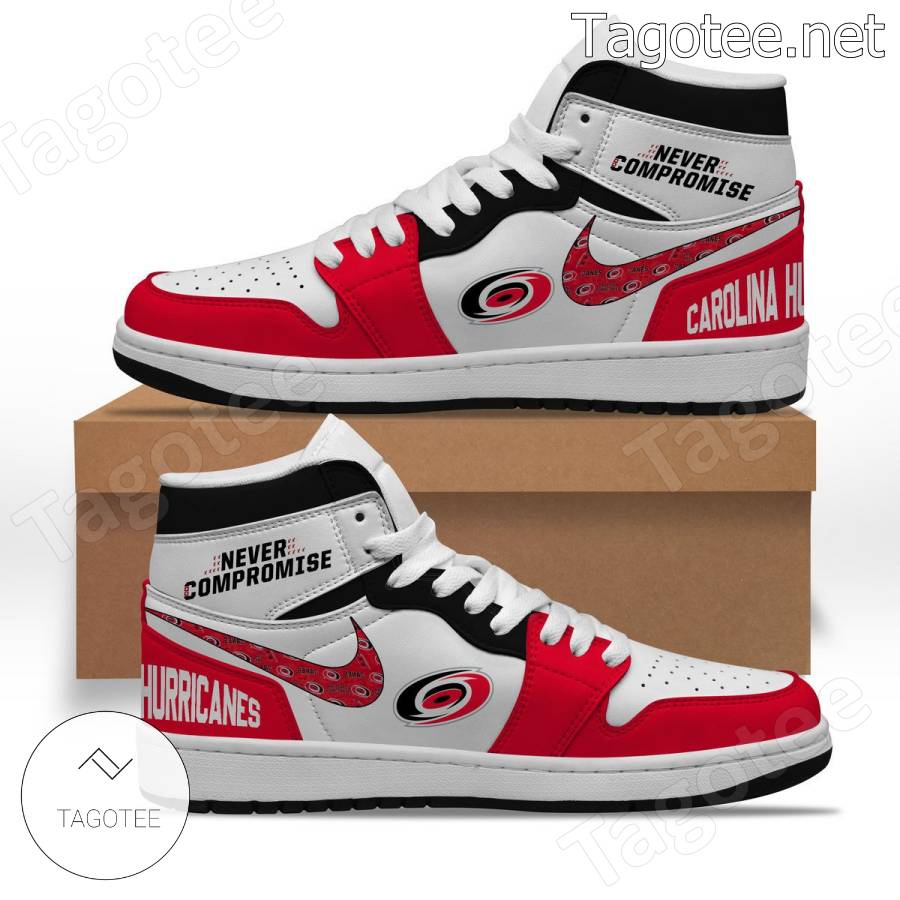 Carolina Hurricanes Never Compromise Air Jordan High Top Shoes a