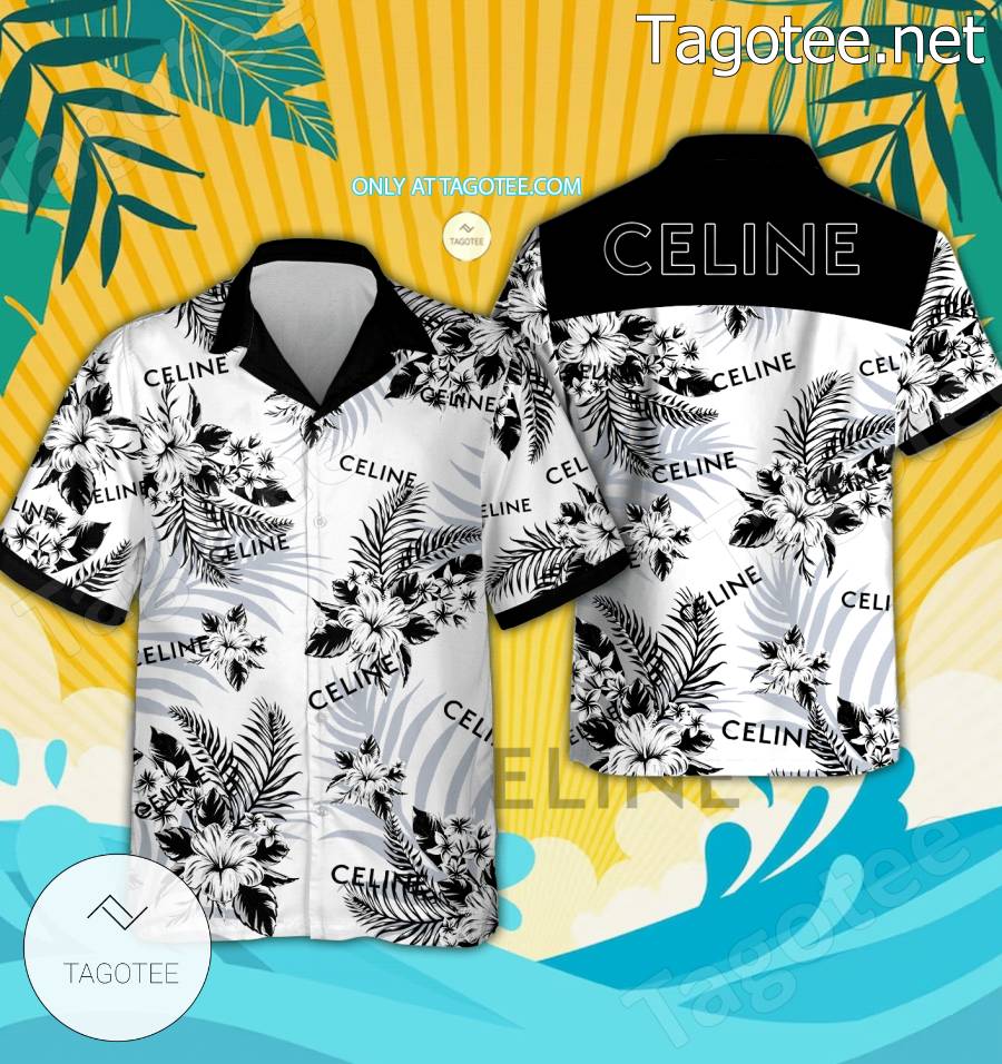 Celine Logo Hawaiian Shirt And Shorts - EmonShop