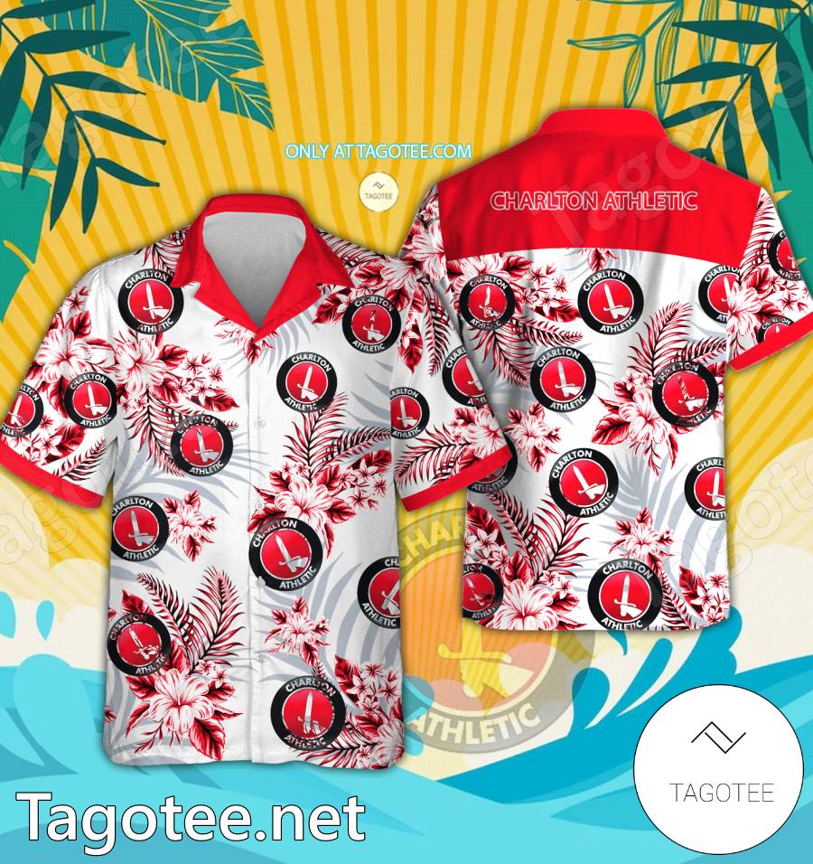 Charlton Athletic Logo Hawaiian Shirt And Shorts - BiShop