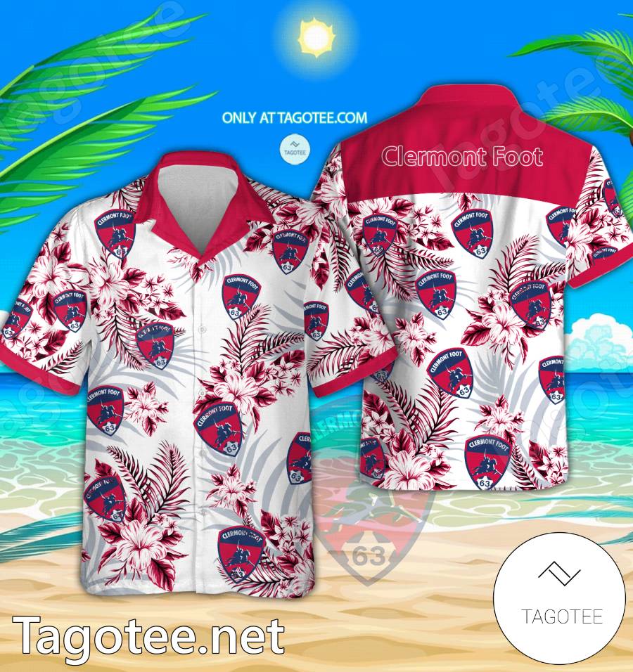 Clermont Foot Logo Hawaiian Shirt And Shorts - BiShop