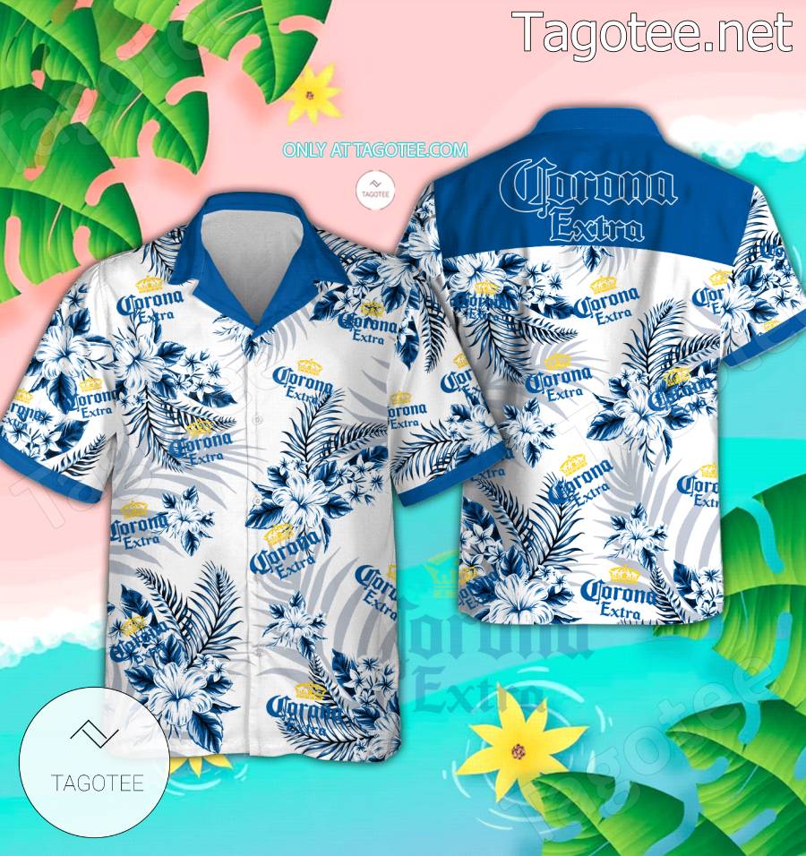 Corona Extra Logo Hawaiian Shirt And Shorts - EmonShop