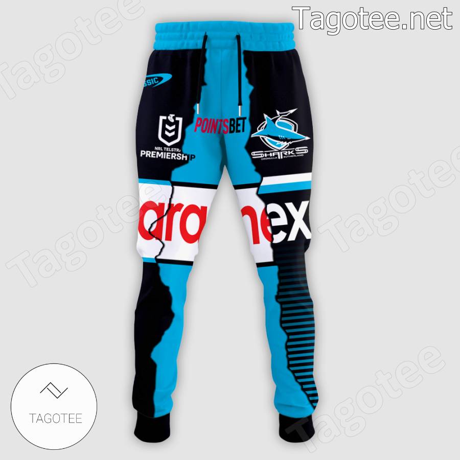 Cronulla-sutherland Sharks Nrl Aramex Custom Hoodie And Pants