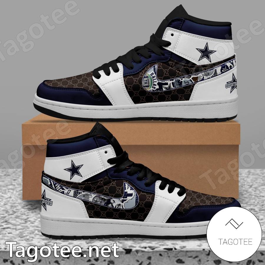 Dallas Cowboys Gucci Air Jordan High Top Shoes a