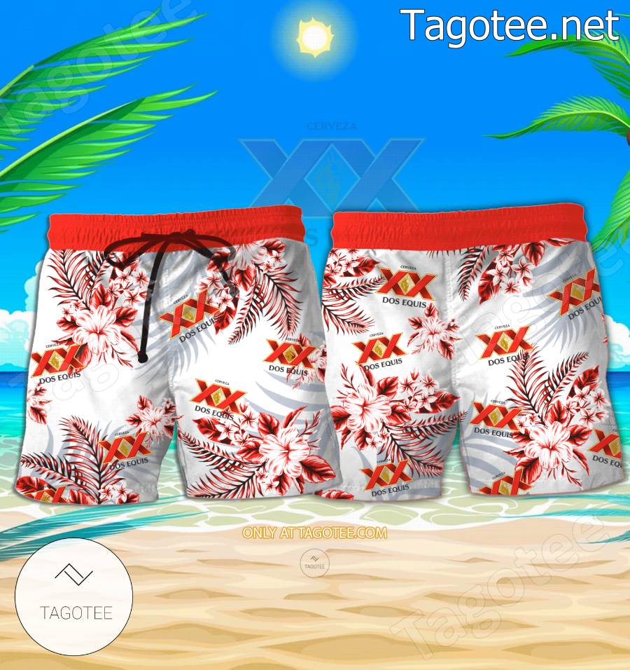 Dos Equis Logo Hawaiian Shirt And Shorts - EmonShop a