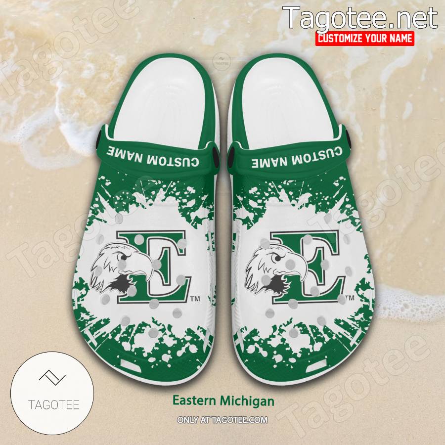 Eastern Michigan Logo Custom Crocs Clogs - BiShop a