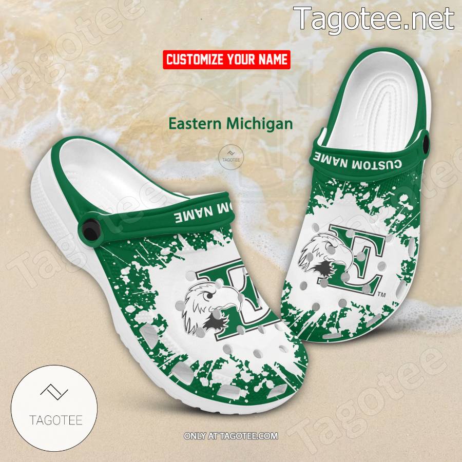 Eastern Michigan Logo Custom Crocs Clogs - BiShop