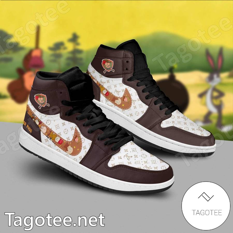 Elmer Fudd Cartoon Louis Vuitton Air Jordan High Top Shoes a