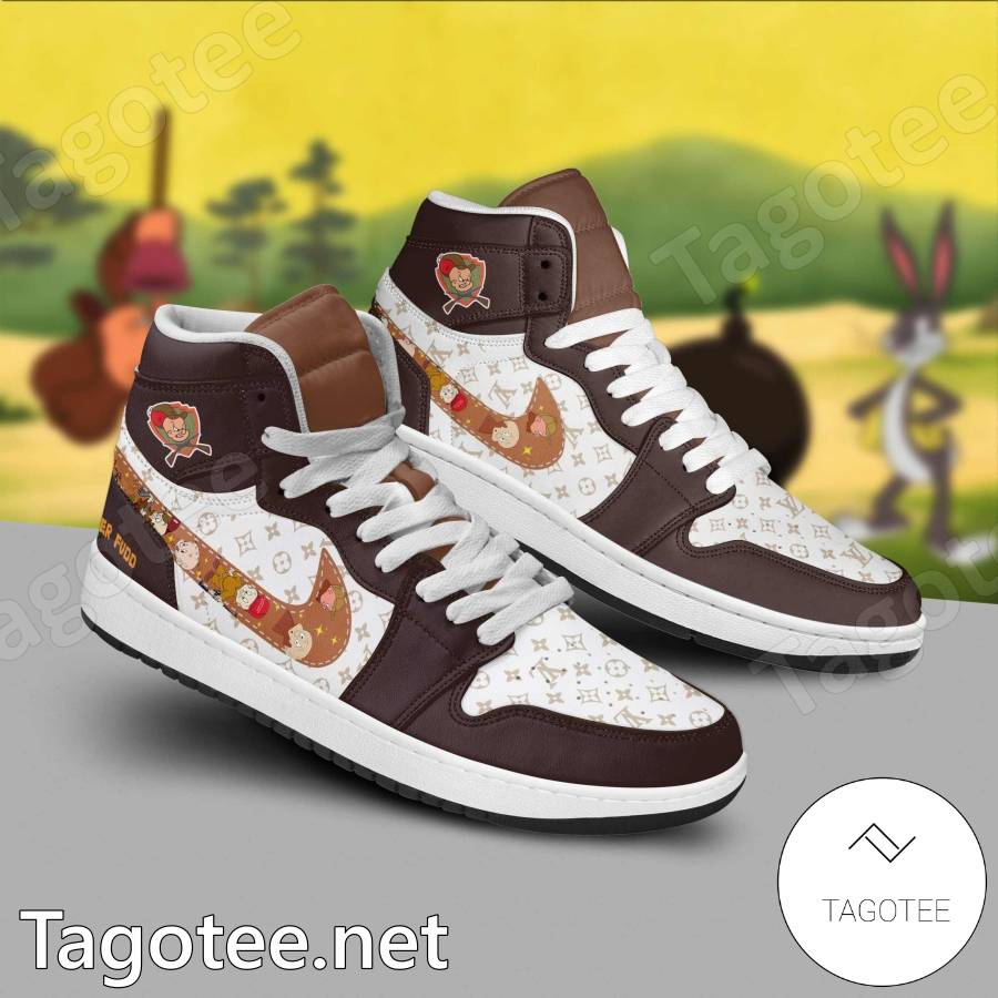 Elmer Fudd Cartoon Louis Vuitton Air Jordan High Top Shoes