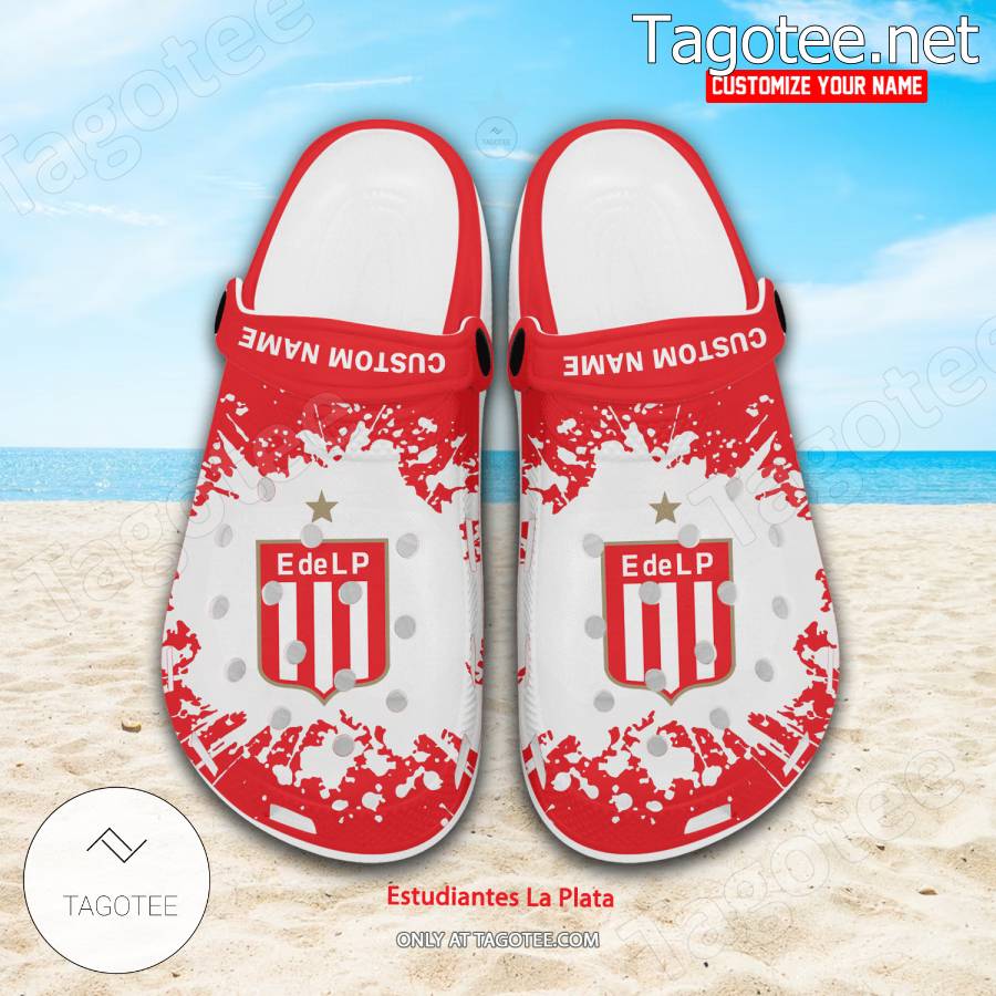 Estudiantes La Plata Logo Custom Crocs Clogs - BiShop a