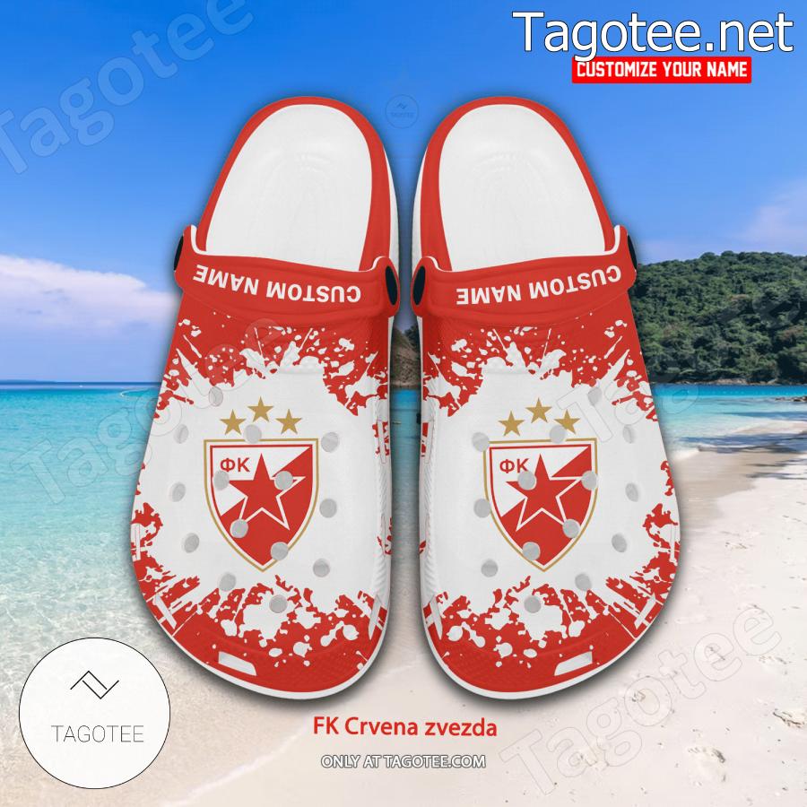 FK Crvena zvezda Logo Custom Crocs Clogs - BiShop a