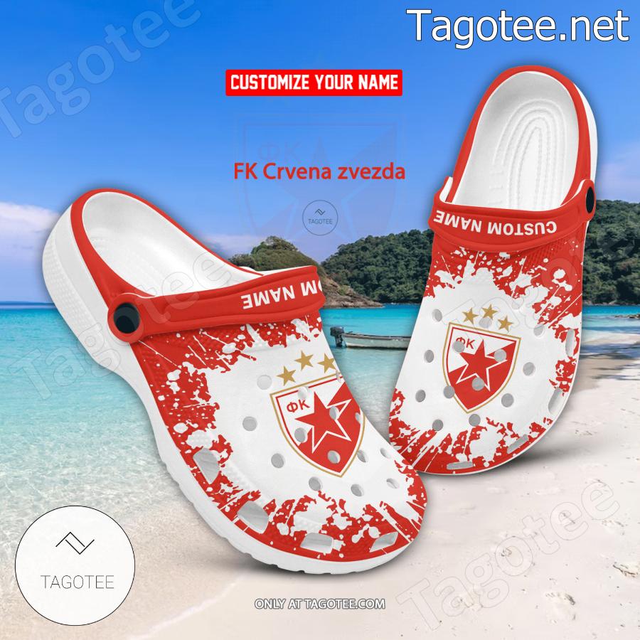 FK Crvena zvezda Logo Custom Crocs Clogs - BiShop