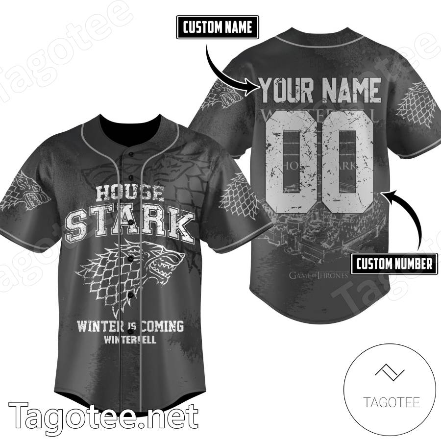 Game Of Thrones House Stark Winter Is Coming Winterhell Personalized Baseball Jersey