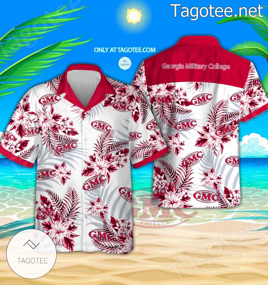 Georgia Military College Logo Hawaiian Shirt And Shorts - BiShop