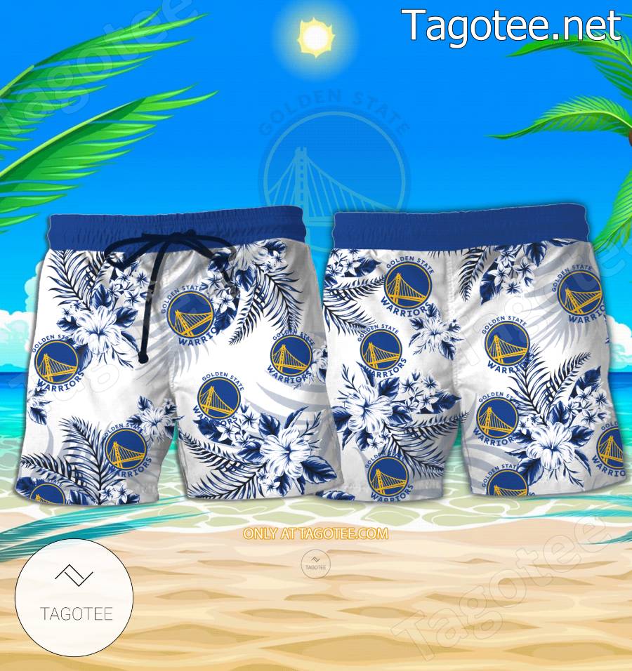 Golden State Warriors Logo Hawaiian Shirt And Shorts - EmonShop a