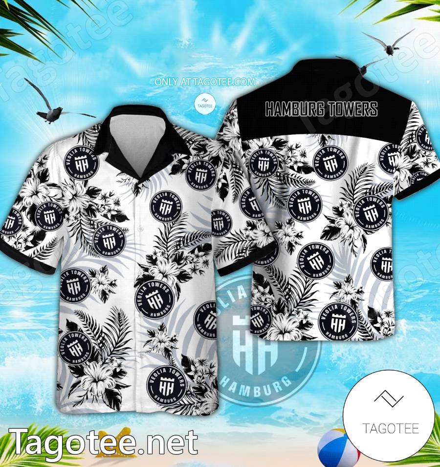 Hamburg Towers Logo Hawaiian Shirt And Shorts - EmonShop