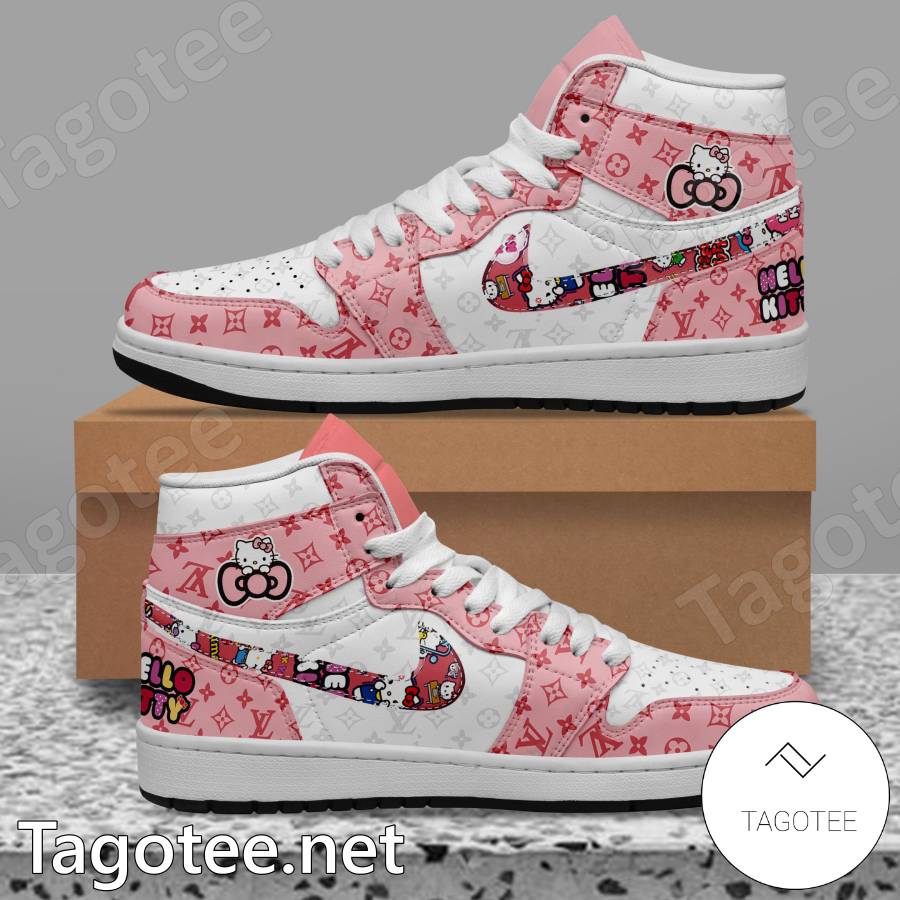 Hello Kitty Pink Louis Vuitton Air Jordan High Top Shoes