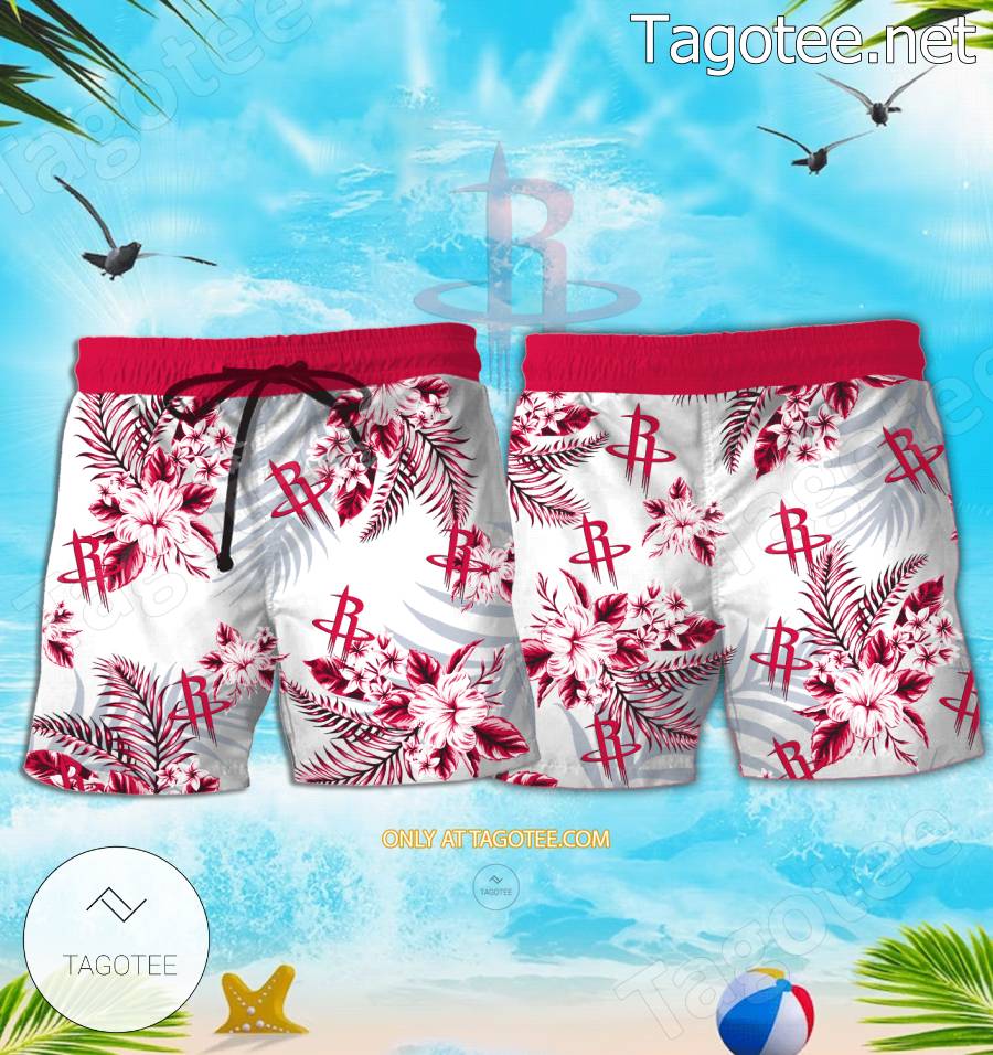 Houston Rockets Logo Hawaiian Shirt And Shorts - EmonShop a