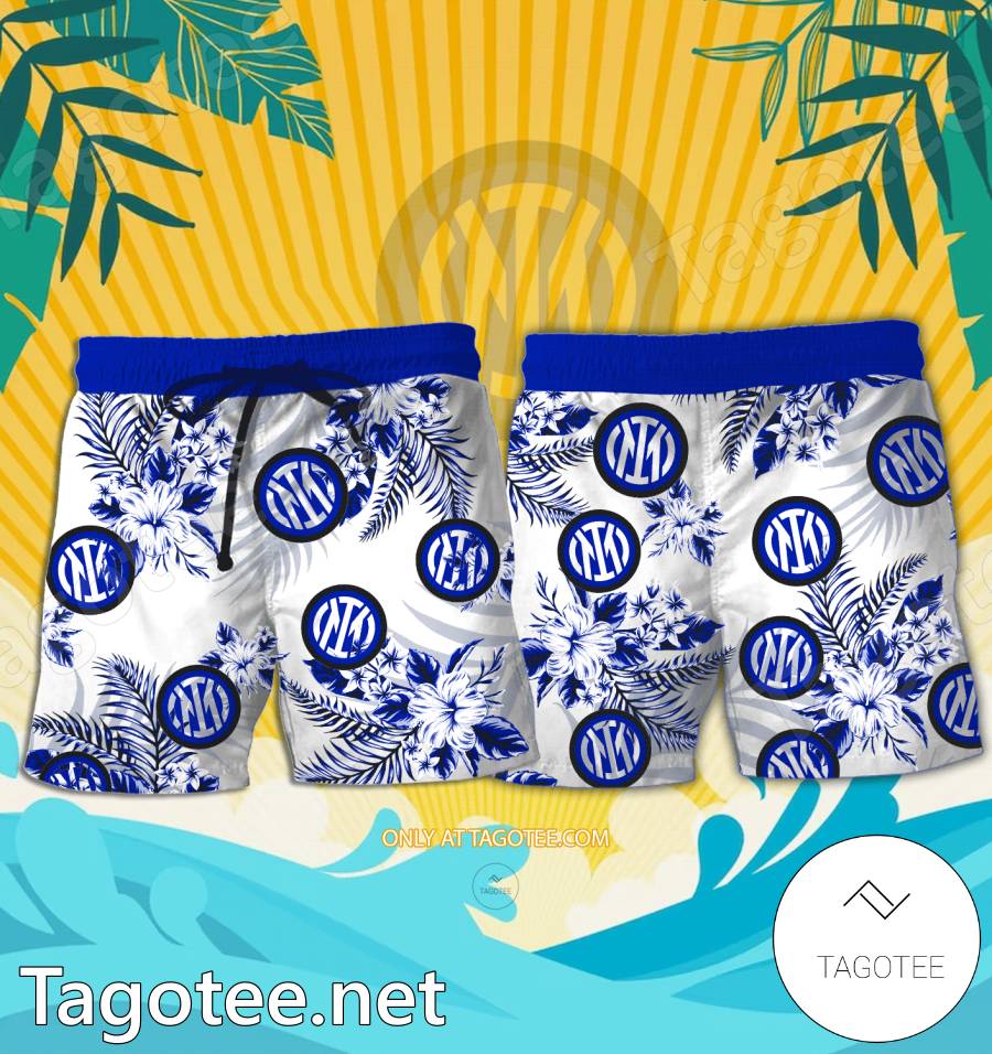 Inter Milan Logo Hawaiian Shirt And Shorts - BiShop a