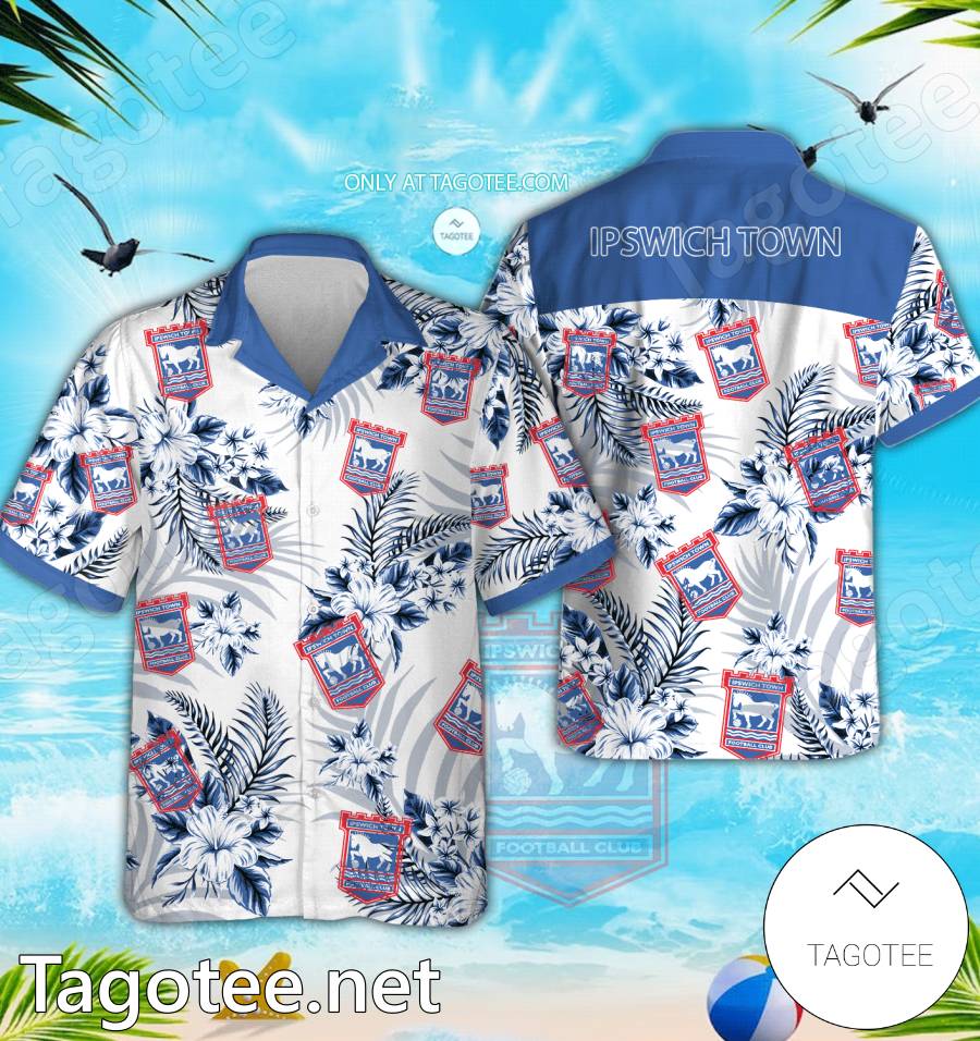 Ipswich Town Logo Hawaiian Shirt And Shorts - BiShop