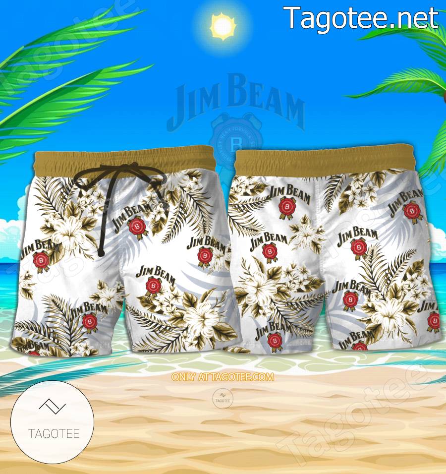 Jim Beam Logo Hawaiian Shirt And Shorts - EmonShop a