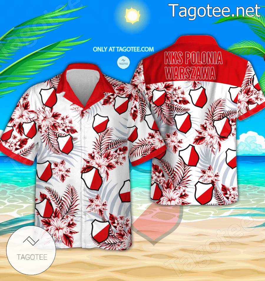 KKS Polonia Warsaw Logo Hawaiian Shirt And Shorts - EmonShop