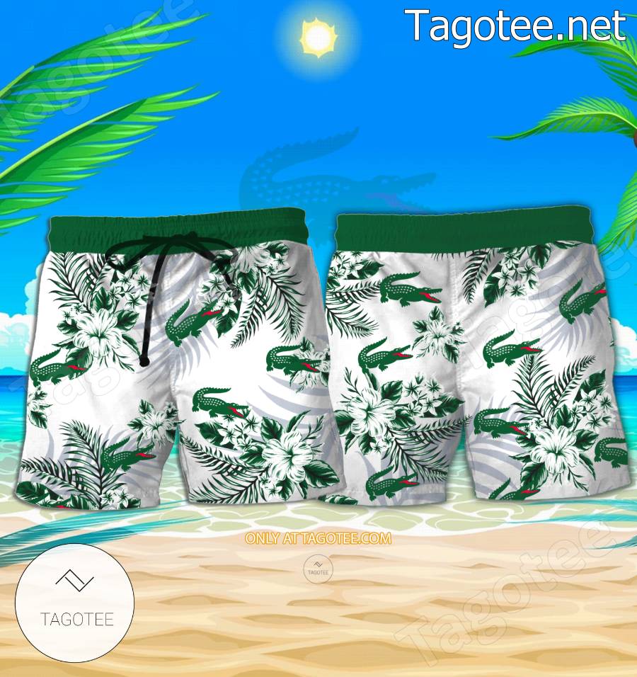 Lacoste Logo Hawaiian Shirt And Shorts - EmonShop a