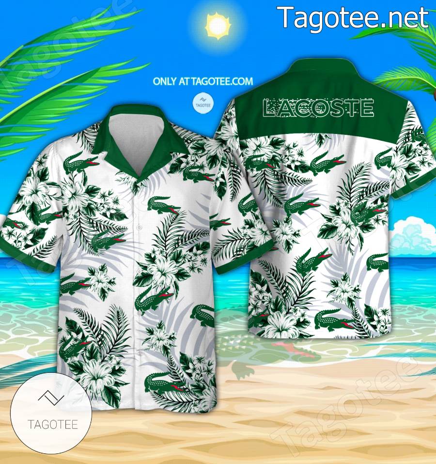 Lacoste Logo Hawaiian Shirt And Shorts - EmonShop