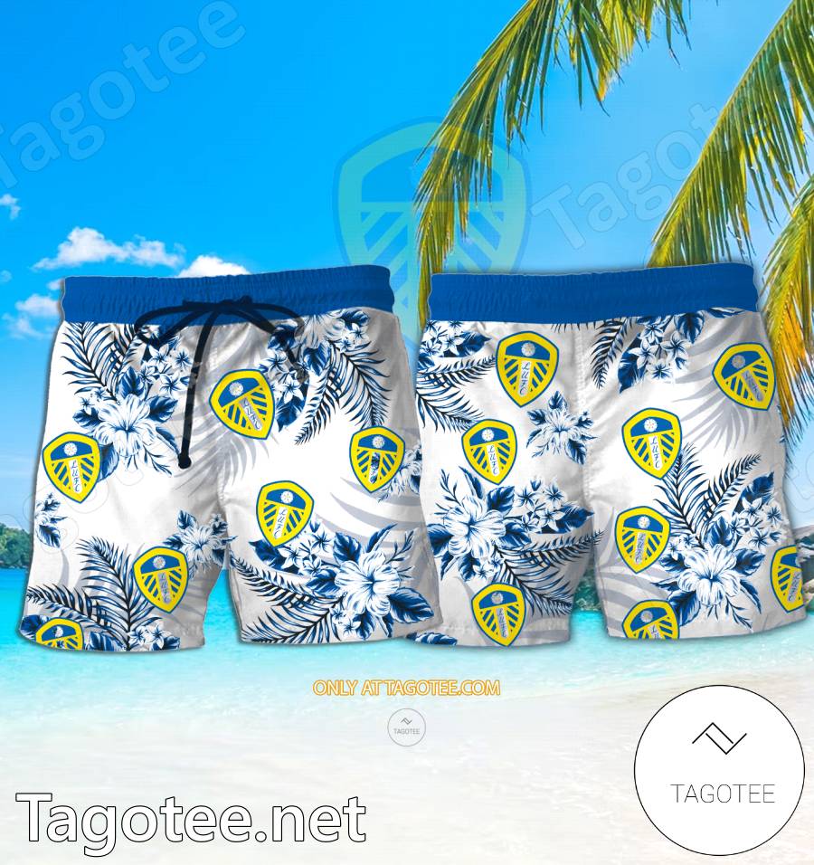 Leeds United Logo Hawaiian Shirt And Shorts - BiShop a