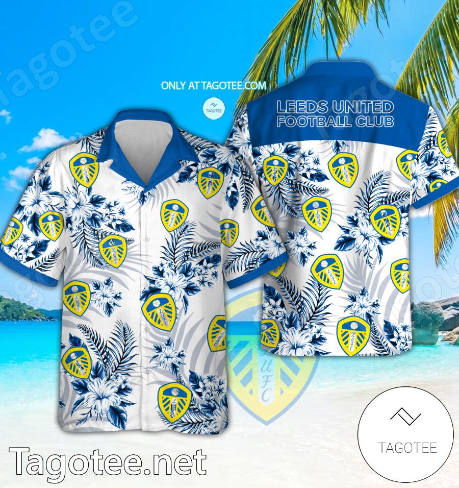 Leeds United Logo Hawaiian Shirt And Shorts - BiShop