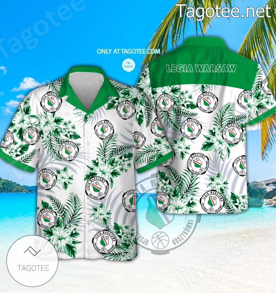 Legia Warsaw Logo Hawaiian Shirt And Shorts - EmonShop