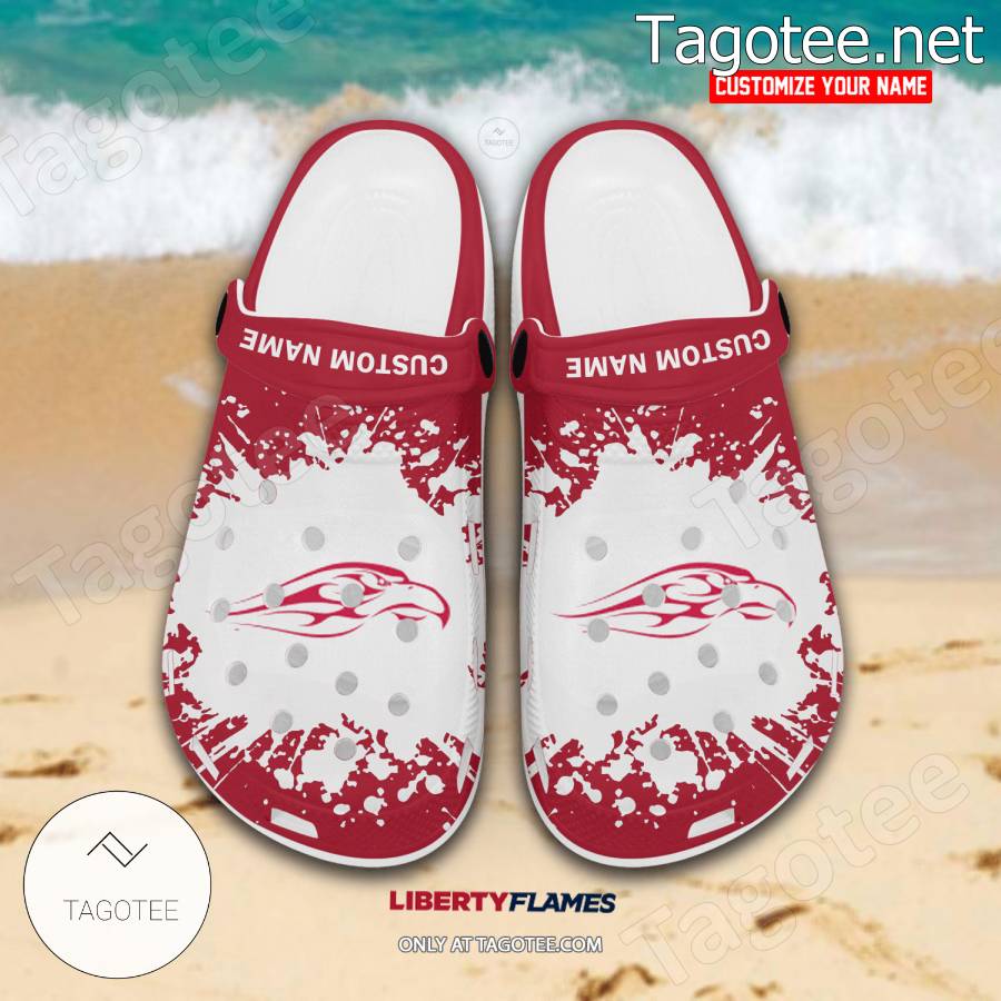 Liberty Flames Logo Custom Crocs Clogs - BiShop a