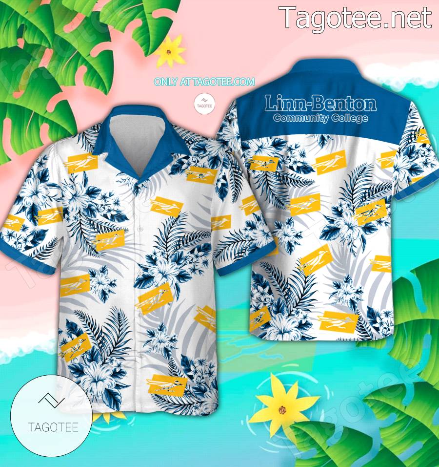 Linn Benton Community College Logo Hawaiian Shirt And Shorts - BiShop