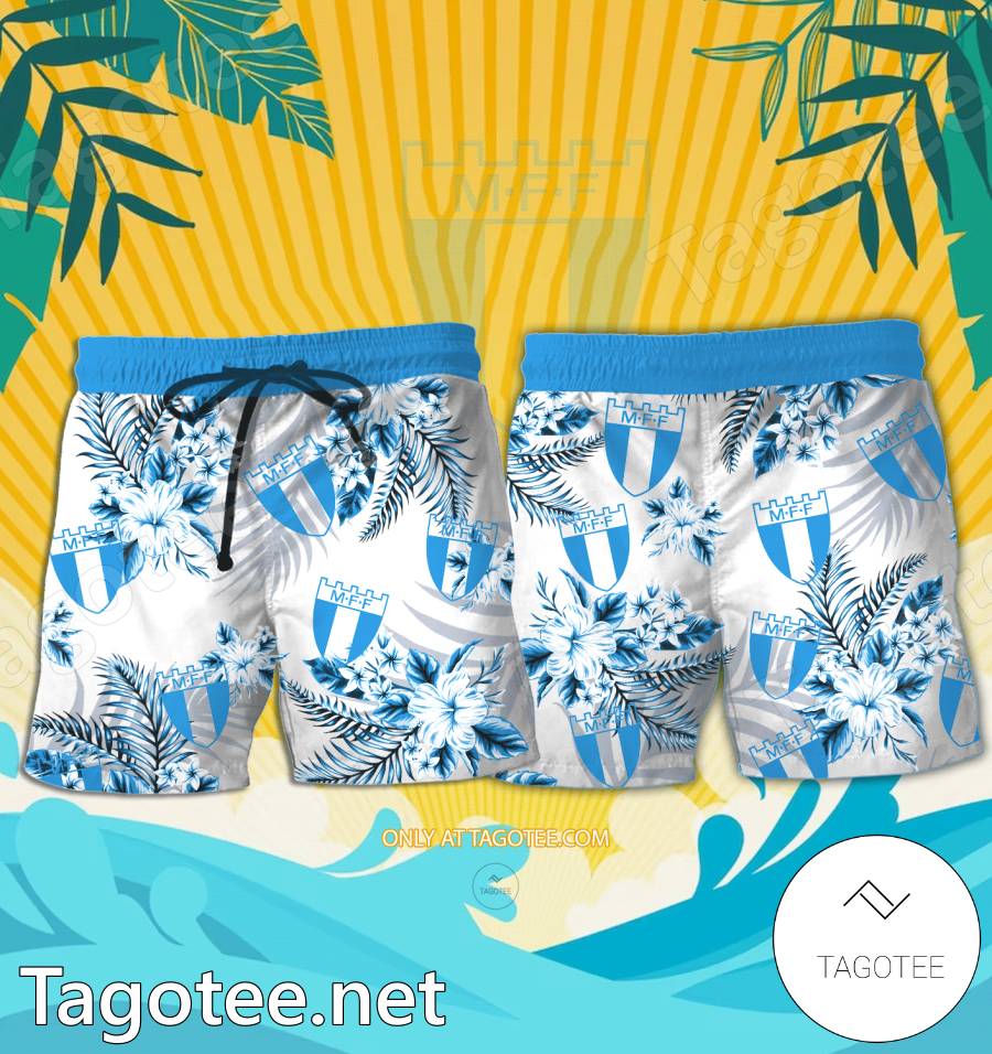 Malmö FF Logo Hawaiian Shirt And Shorts - BiShop a