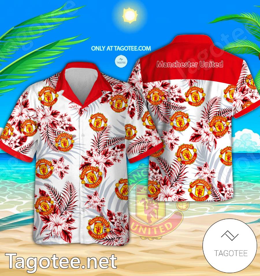 Manchester United Logo Hawaiian Shirt And Shorts - BiShop