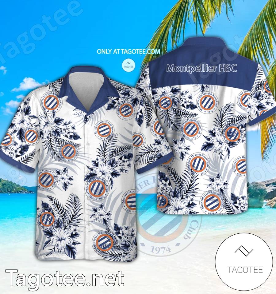 Montpellier Logo Hawaiian Shirt And Shorts - BiShop