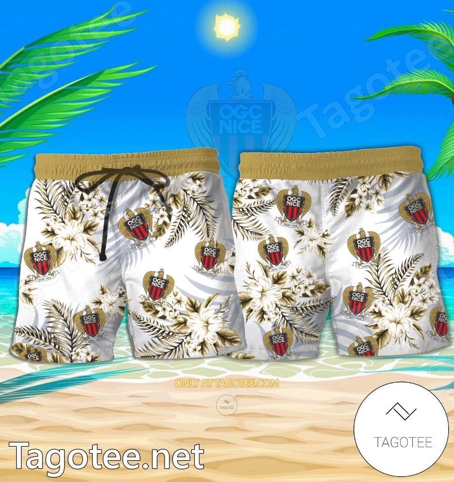 OGC Nice Logo Hawaiian Shirt And Shorts - BiShop a