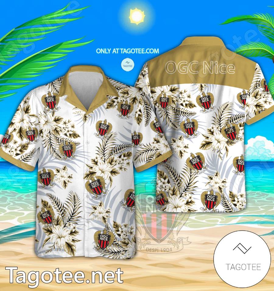 OGC Nice Logo Hawaiian Shirt And Shorts - BiShop