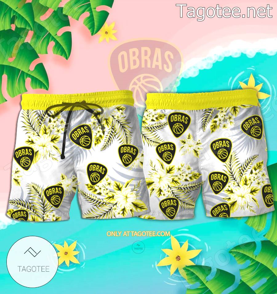 Obras Sanitarias Logo Hawaiian Shirt And Shorts - EmonShop a