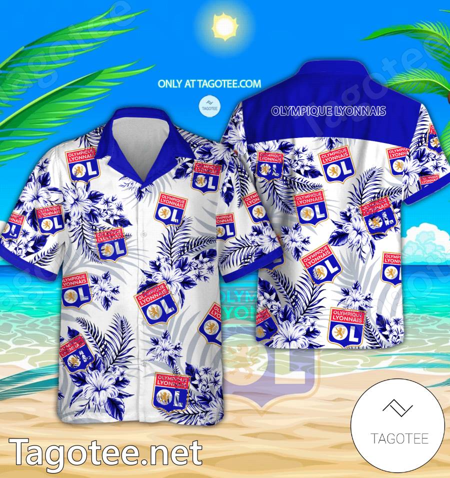 Olympique Lyonnais Logo Hawaiian Shirt And Shorts - BiShop