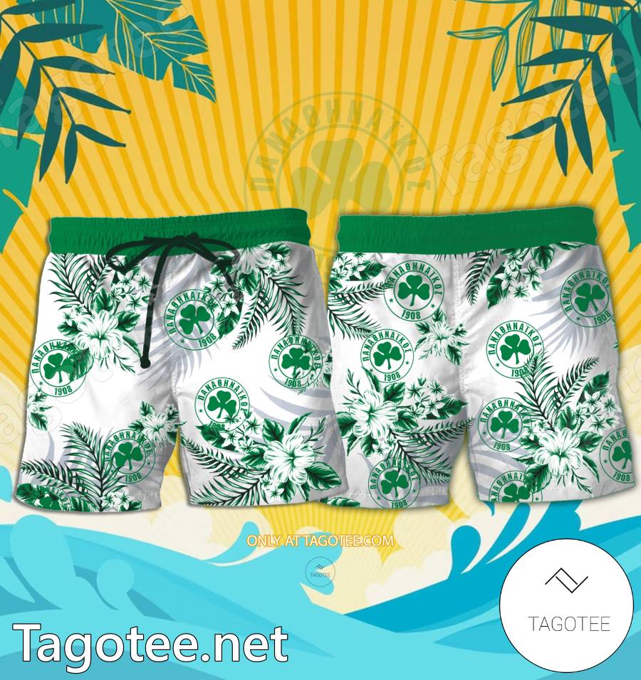 Panathinaikos Logo Hawaiian Shirt And Shorts - BiShop a