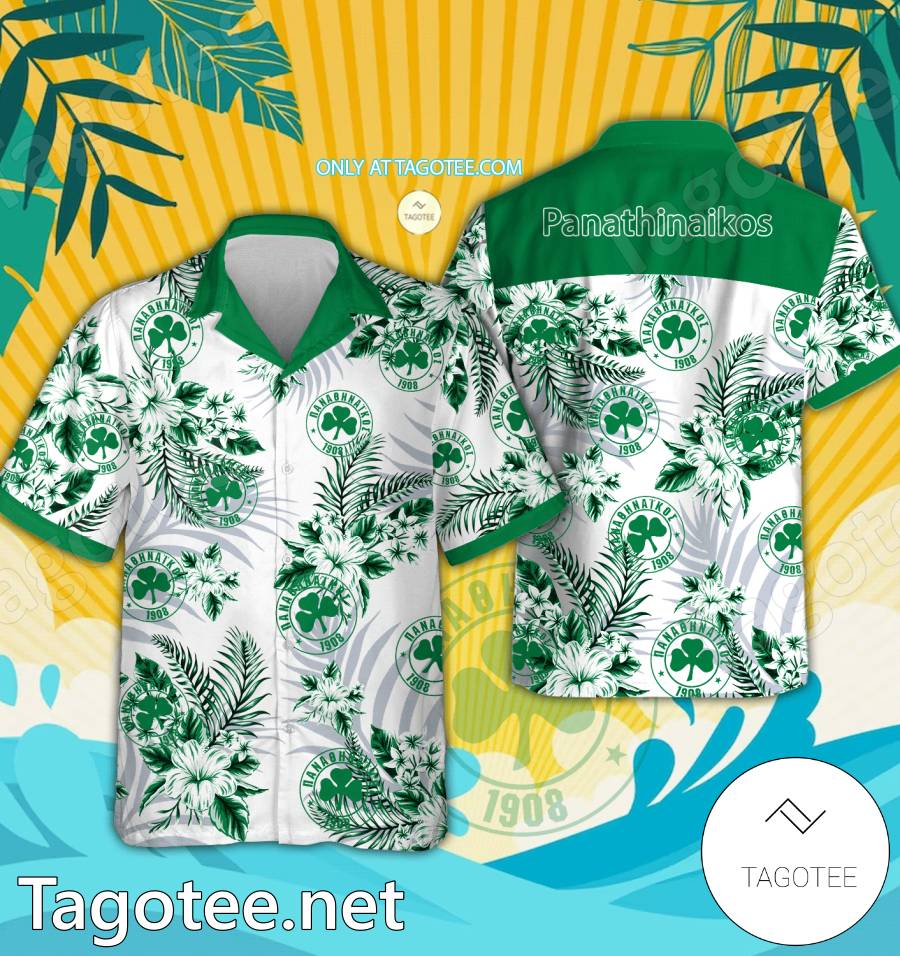 Panathinaikos Logo Hawaiian Shirt And Shorts - BiShop