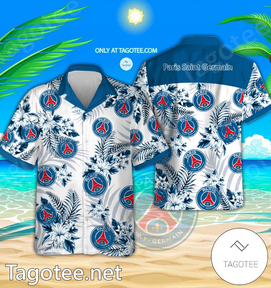 Paris Saint Germain Logo Hawaiian Shirt And Shorts - BiShop