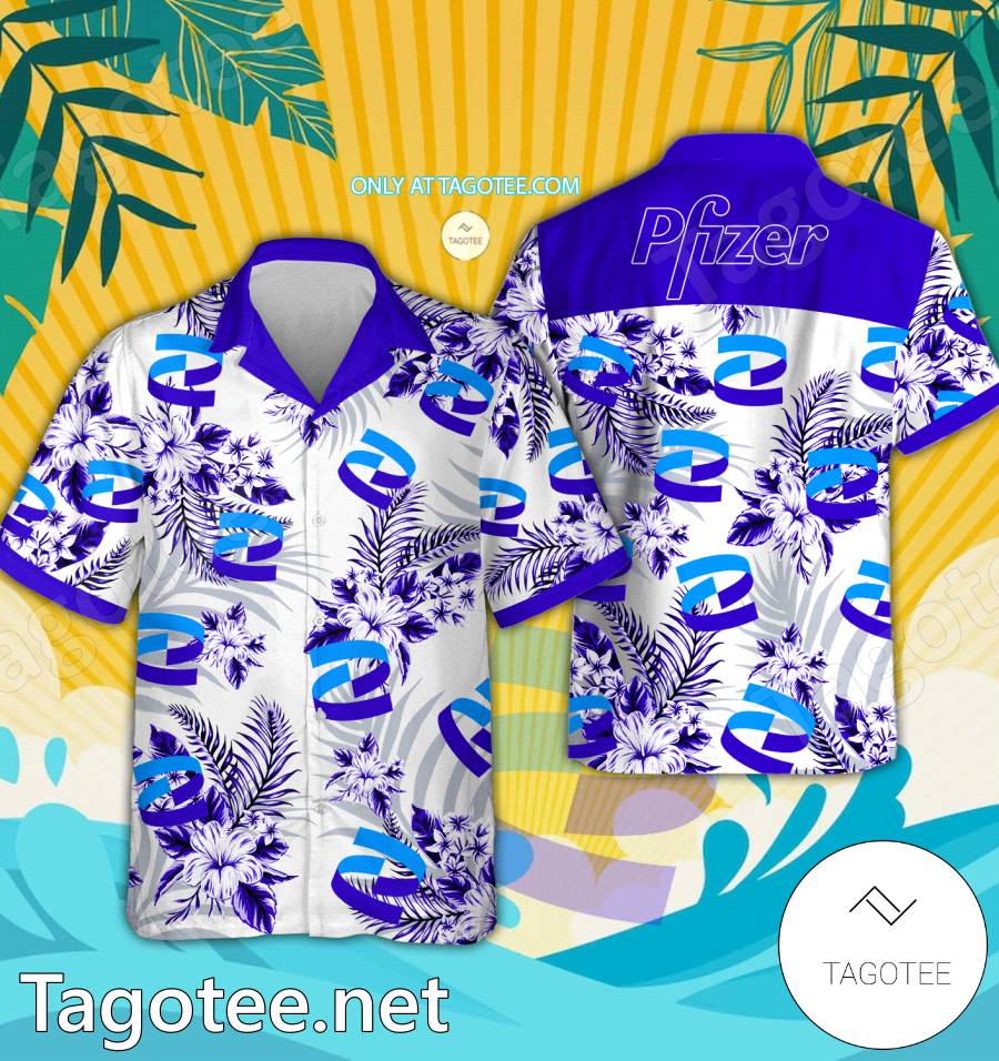 Pfizer Logo Hawaiian Shirt And Shorts - EmonShop