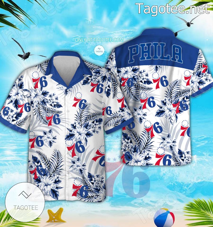 Philadelphia 76ers Logo Hawaiian Shirt And Shorts - EmonShop