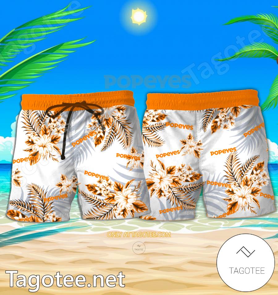 Popeyes Logo Hawaiian Shirt And Shorts - EmonShop a