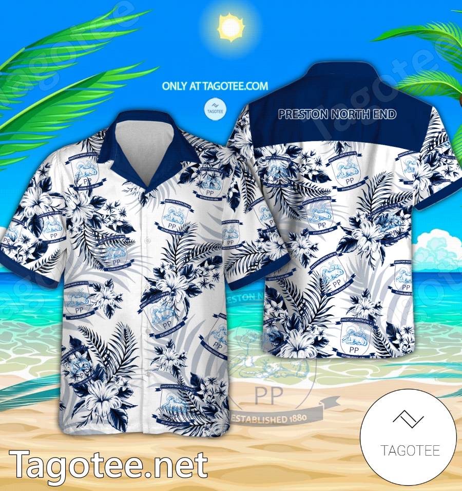 Preston North End Logo Hawaiian Shirt And Shorts - BiShop