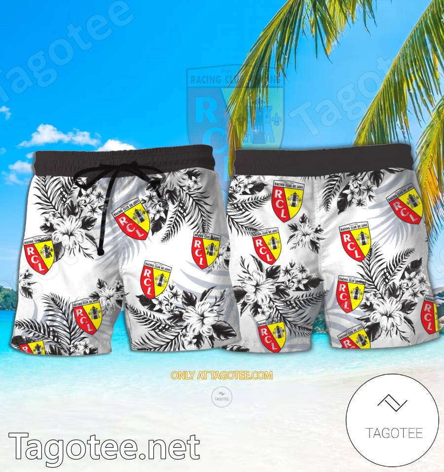 RC Lens Logo Hawaiian Shirt And Shorts - BiShop a