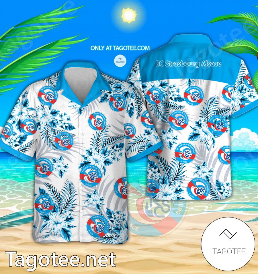 RC Strasbourg Alsace Logo Hawaiian Shirt And Shorts - BiShop