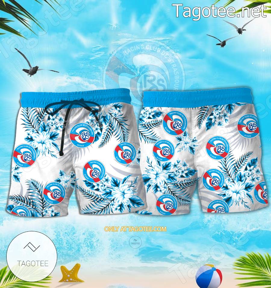 RC Strasbourg Alsace Logo Hawaiian Shirt And Shorts - EmonShop a